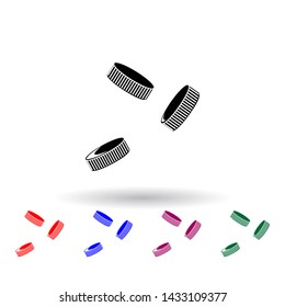 falling pennies multi color icon. Elements of finance set. Simple icon for websites, web design, mobile app, info graphics