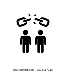 Falling Person Breaking Chain Links Symbolizing Freedom