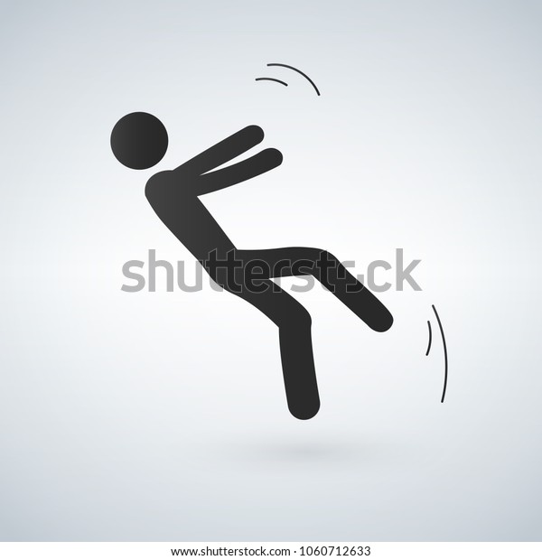 Falling Person Silhouette Pictogram Vector Illustration Stock Vector ...