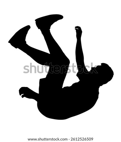 Falling person silhouette. Vector illustration