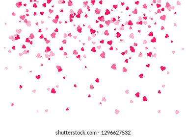 Falling pink hearts background