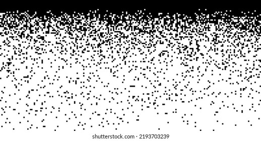 Falling Pixels. Pixel Abstract Mosaic Gradient Design Background. Monochromatic Abstract Background for Retro Pixel Games Overlay Effect. Vector Illustration.