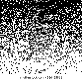 Falling Pixels. Pixel Abstract Mosaic Gradient Design Background. Monochromatic Abstract Background. Vector Illustration.
