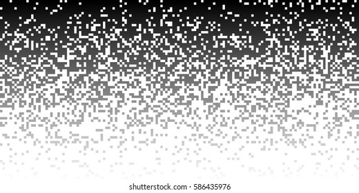 Falling Pixels. Pixel Abstract Mosaic Gradient Design Background. Monochromatic Abstract Background. Vector Illustration.