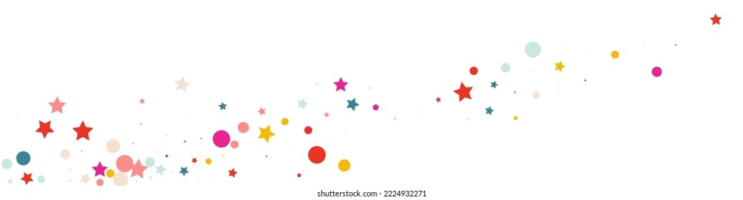 Falling Polka Carnival Vector White Panoramic Background. Abstract Dot Texture. Flying Splash Illustration. Rainbow Dust Celebration Design.