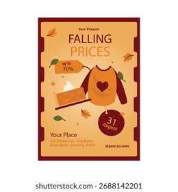 Diseño de Plantilla de póster de volante de Precio que cae