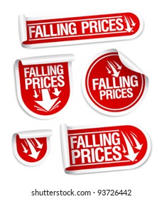 Falling Prices stickers set.