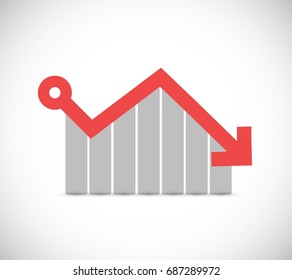 falling profits business graph illustration isolated over white