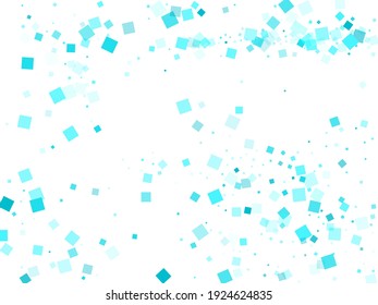 Caer en las ilustraciones de cuatro formas. Textura geométrica de cuadrado azul limpio. Fondo de la tarjeta vectorial de partículas rectangulares futuristas.