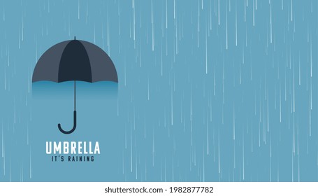 falling rain with black umbrella background