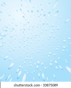 Falling rain drops on the glass. Vector illustration