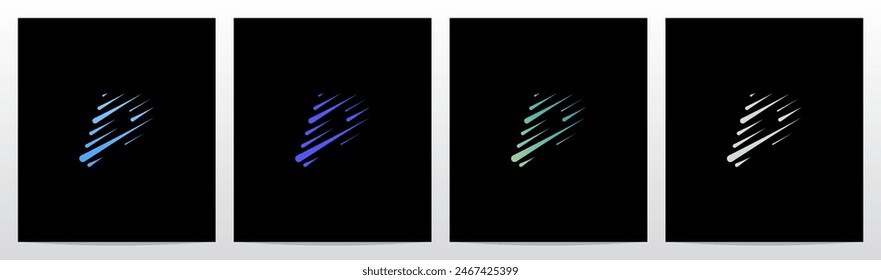Falling Rain Initial Letter Logo Design P