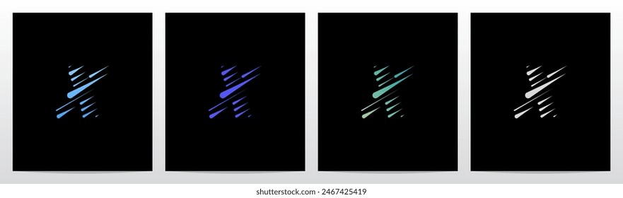 Falling Rain Initial Letter Logo Design X
