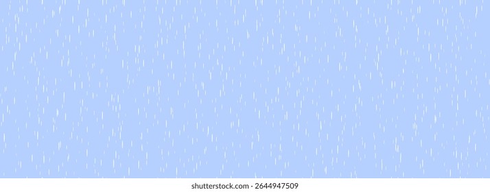 Falling rain seamless pattern. Repeating pouring rain texture. Repeated water drops background. Vertical downpour wallpaper. Sleet, hail or snow precipitation concept. Bad rainy weather. Vector