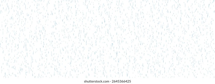 Falling rain seamless pattern. Repeating pouring rain texture. Repeated water drops background. Vertical downpour backdrop. Sleet, hail or snow precipitation concept. Bad rainy weather. Vector