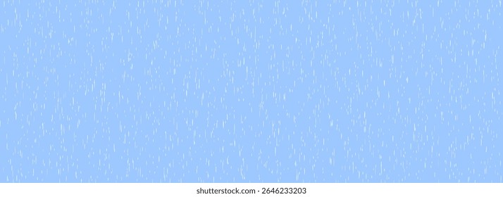 Falling rain seamless pattern. Repeating pouring rain texture. Repeated water drops background. Vertical downpour backdrop. Sleet, hail or snow precipitation concept. Bad weather season. Vector