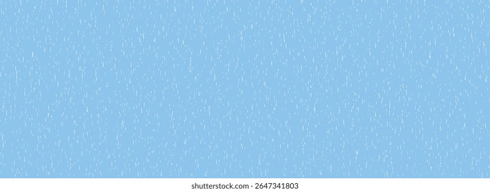Falling rain seamless pattern. Repeating pouring rain texture. Repeated water drops background. Vertical downpour backdrop. Sleet, hail or snow precipitation wallpaper. Bad weather season. Vector