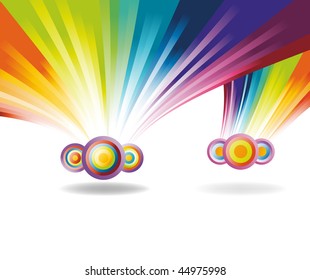 Falling rainbows. Vector illustration