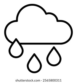 Falling Raindrops Icon Element For Design