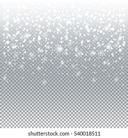 Falling Realistic Snowflakes Transparent Background Effect Stock Vector ...