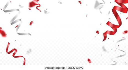 Confeti rojo y blanco