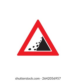 falling rock icon symbol sign vector