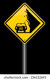 Falling Rock warning sign