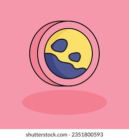 Falling Rocks Free vector cartoon icon illustration.Warning Signs and Texts icon concept isolated . flat cartoon style