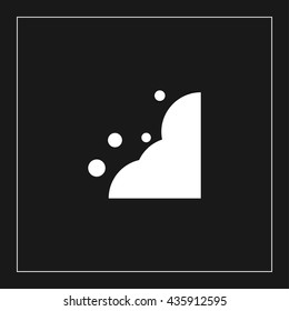 falling rocks icon. landslide sign