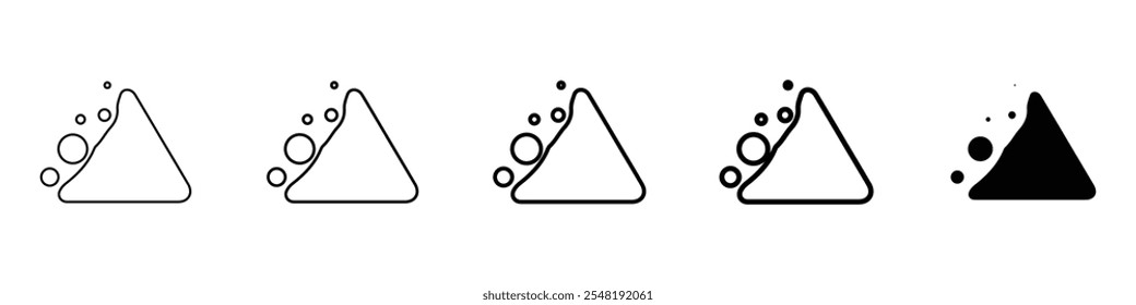 falling rocks icon Simple thin line logo set