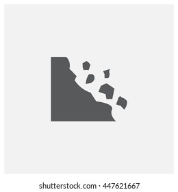 Falling Rocks Icon, Vector