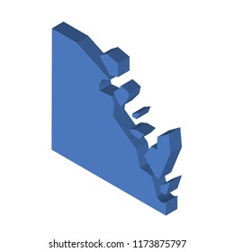 Falling rocks isometric left top view 3D icon