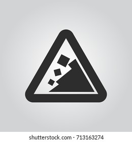 falling rocks sign