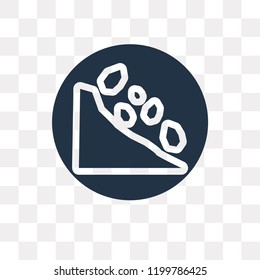 Falling rocks vector icon isolated on transparent background, Falling rocks transparency concept can be used web and mobile