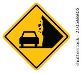 Falling rocks warning sign