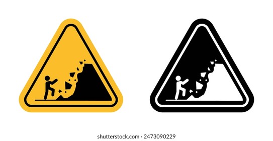 Falling Rocks Warning Sign Ensure Road Safety with Rockfall Alerts