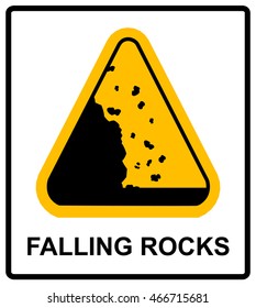 Falling rocks warning sign Vector isymbol