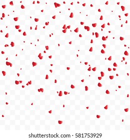 Falling Rose Petals Isolated On Transparent Background. Vector