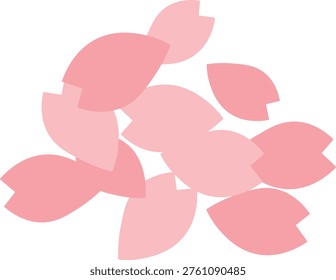 Falling Sakura Petals Pile Cherry Blossom Vector Illustration