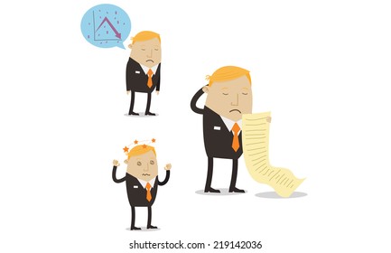 Falling sales businessman