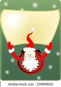 the falling Santa Claus and snowflakes