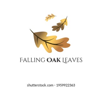 falling season golden oak leaf logo 