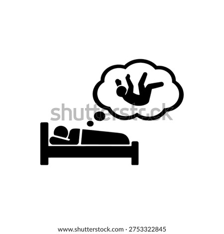 Falling Sensation Hypnic Jerk Icon Isolated On White Background