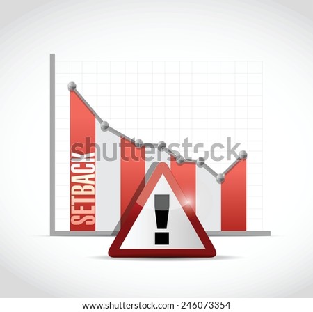 falling setback business graph illustration design over a white background