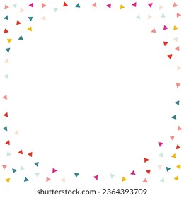 Falling Shapes Celebrate Vector White Background. Top Confetti Postcard. Carnaval Elements Pattern. Rainbow Triangle Effect Illustration.