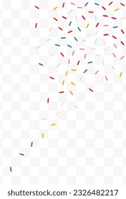 Falling Shavings Christmas Vector Transparent Background. Abstract Brush Wallpaper. Fun Confetti Texture. Color Smear Top Postcard.