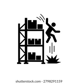 Falling from Shelving icon Icon Isolated On White Background

