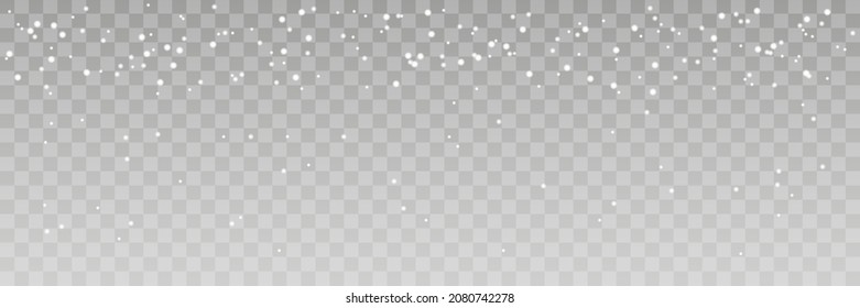 La caída del brillo de los copos de nieve aislados en un fondo transparente. Blizzard PNG o nevada. Ilustración angular de Nochebuena o Año Nuevo.