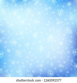 Falling shining beautiful nature winter Christmas snowflakes.
Snow blurry dust particles sparkle pattern abstract background vector