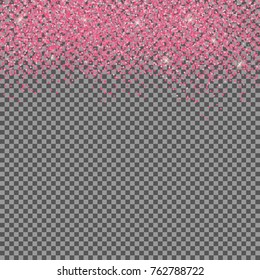 Falling Shining Snowflakes and Snow on Transparent Background. Christmas, Winter and New Year Background. Realistic Vector illustration for Your Design EPS10
